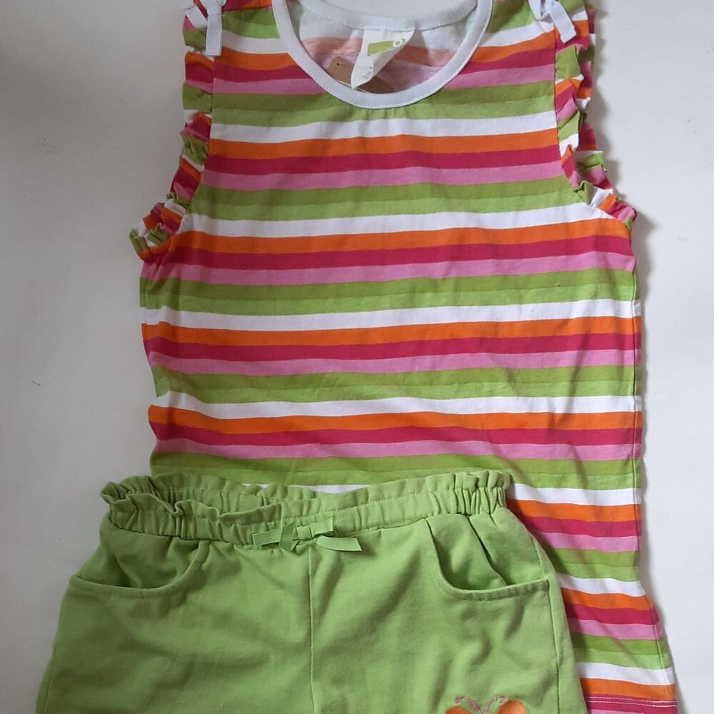 New With Tags Girl's  10/12 Crazy 8 Short and Striped Knit Top
